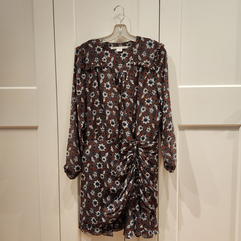 Veronica Beard Brown Floral Mini Dress